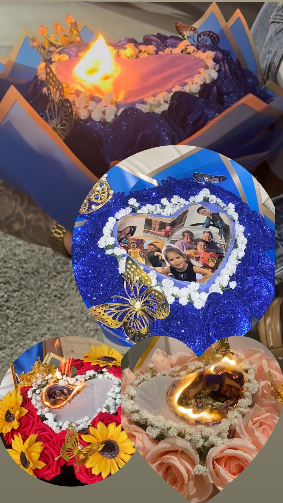 Flame photo bouquets — custom keepsakes