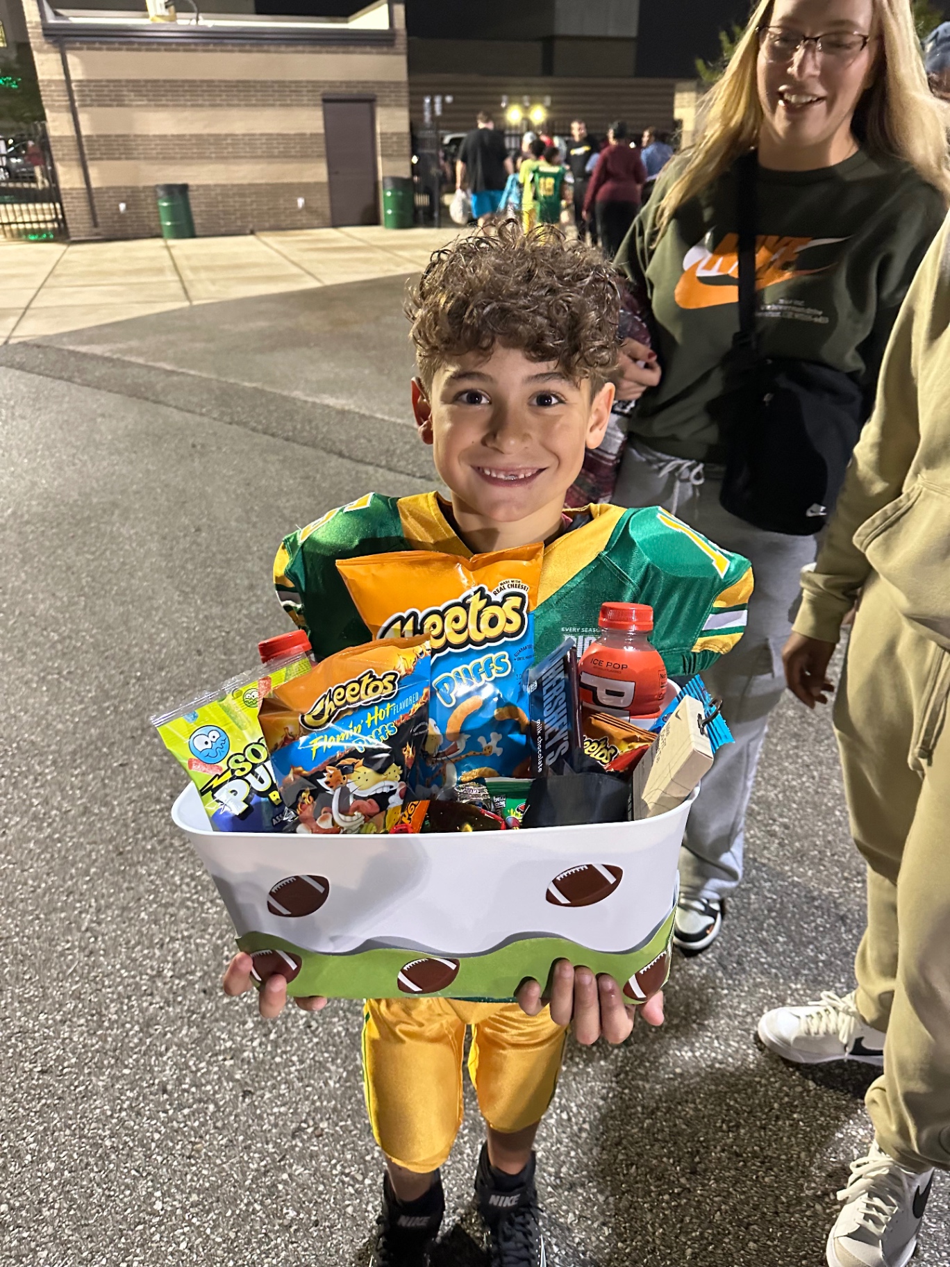 Football game day goodie basket